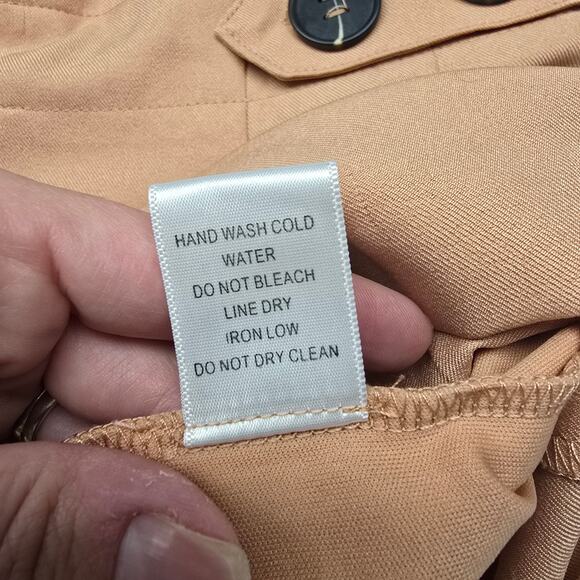 Women's Favlux Peach Pleated Front Paper Bag Shorts | Size Small - Picture 10 of 10